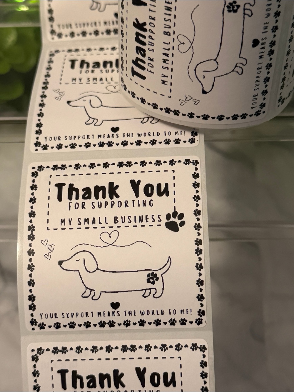 200 Dachshund Thank You Stickers 2x2 Small Business Packaging Labels Cute Dog